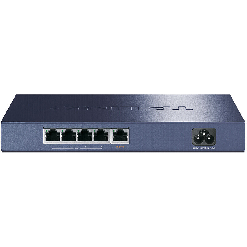 TP-LINK  5口百兆以太网交换器AP4口48V标准PoE供电器交换机