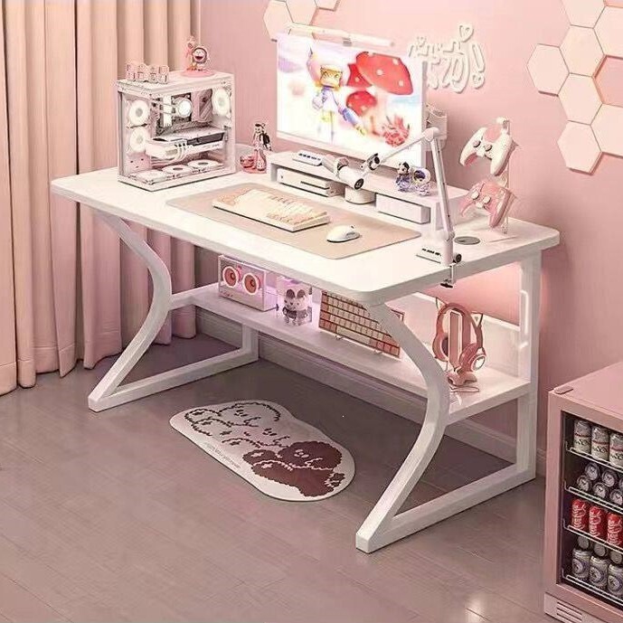 Computer Desk, Desktop Gaming Table, Home Office Desk with Storage Rack, Simple Study Desk, Bedroom Study Writing Desk Computer Desk, Desktop Gaming Table, Home Office Desk with Storage Rack, Simple Study Desk, Bedroom Study Writing Desk