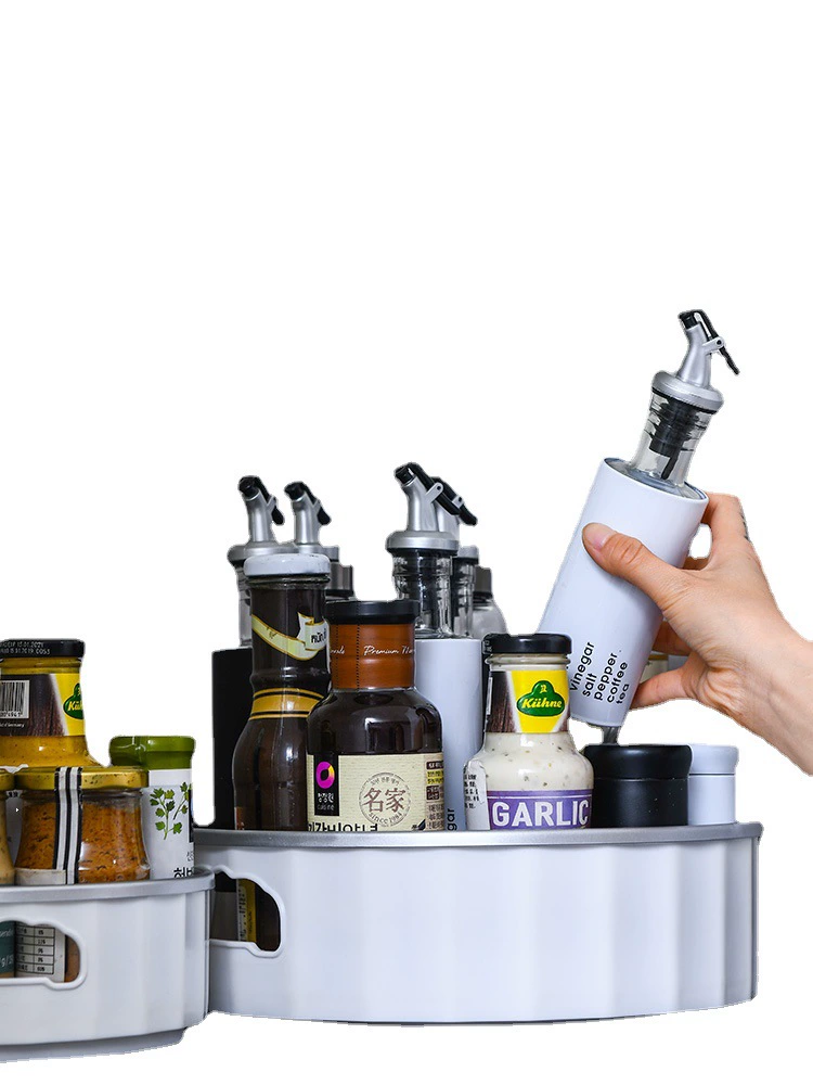 Rotating rack Matteries, kitchen seasoning bottle cosmetics, storage box can turn the rotatable multi -function tray