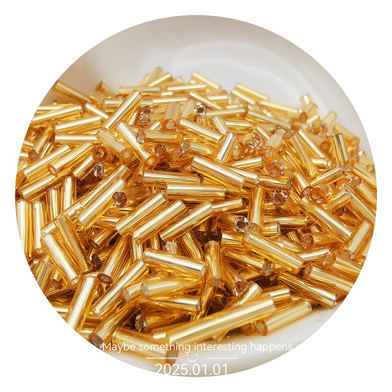 2/3/4mm金银灌银玻璃米珠管珠diy手工串珠材料散珠手链耳饰品配件|undefined
