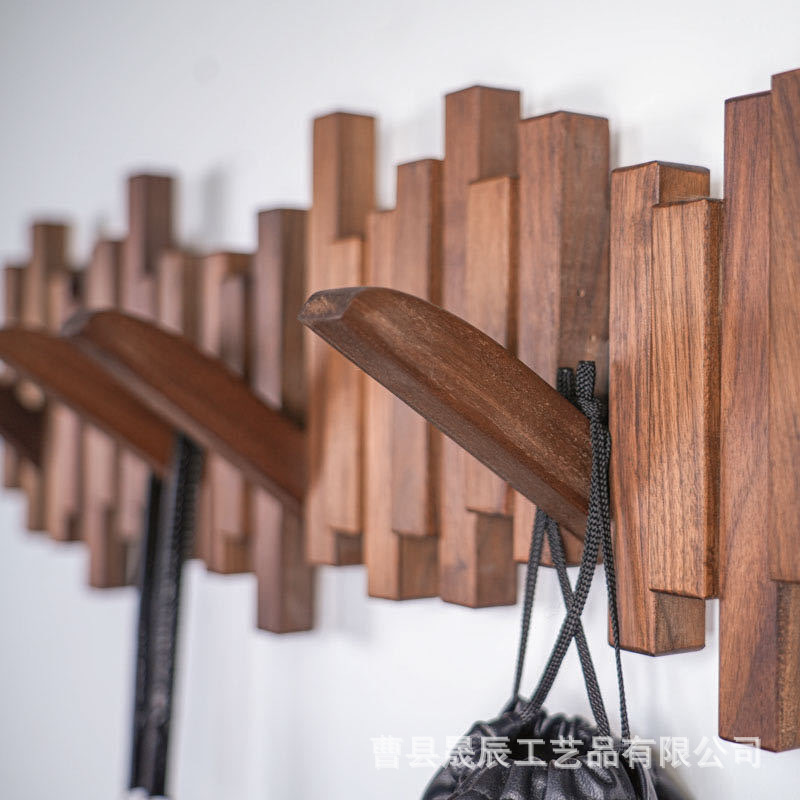 Rack de almacenamiento de pared de madera de estilo americano bolsa de entrada estante de almacenamiento de llaves guardarropa colgador sin golpes