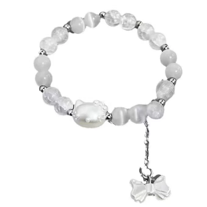 Hello Kitty, cute beaded bracelet handmade, for beloved, DIY