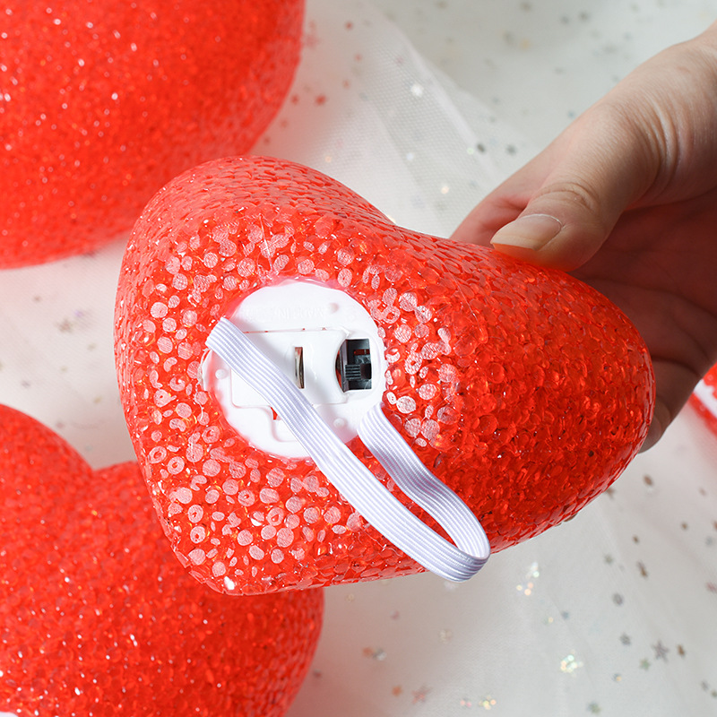 La CELEBRACIÓN DE Amor coro luz apoyos rojo en forma de corazón grano de arroz luz de la noche etapa de rendimiento apoyos al por mayor