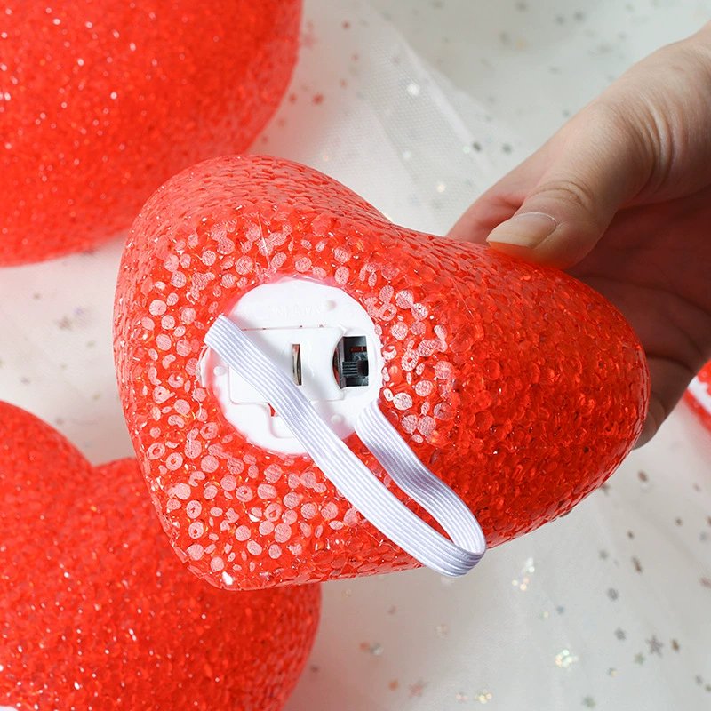 Сердечная LED ночник, 5 Вт, размеры 8–30 см, несколько цветов, эластичный ремешок