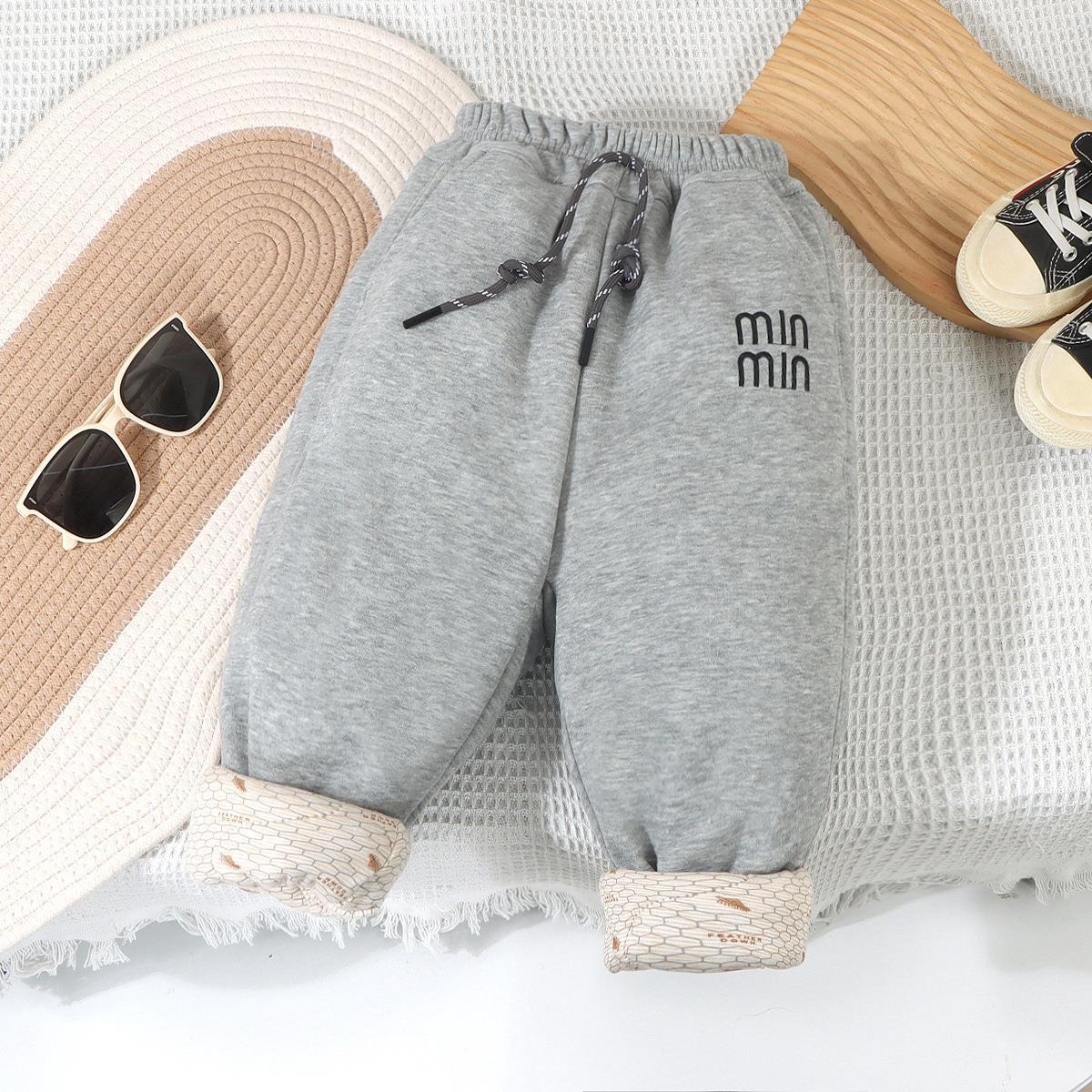 따뜻한 면바지 플랫 [그레이]