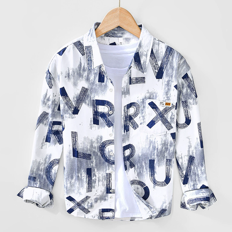 9040 Весенний и Осенний Новый рубашка с длинными рукавами