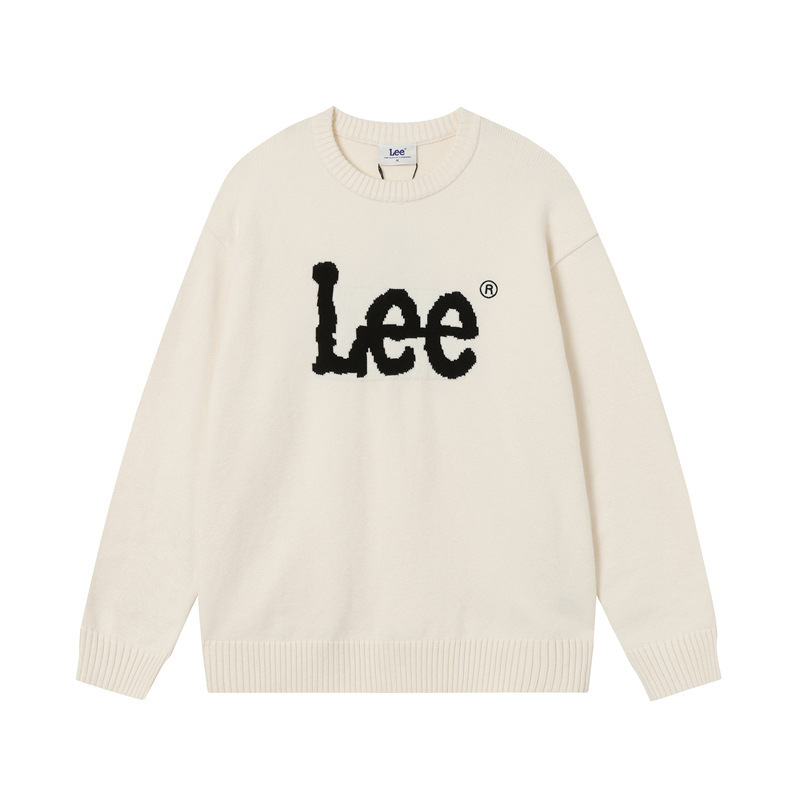 韓国 Lee 韓国版レターコントラストカラールーズウールニットプルオーバーセーターカジュアルイン男性と女性のカップル同じトレンディなスタイル|undefined