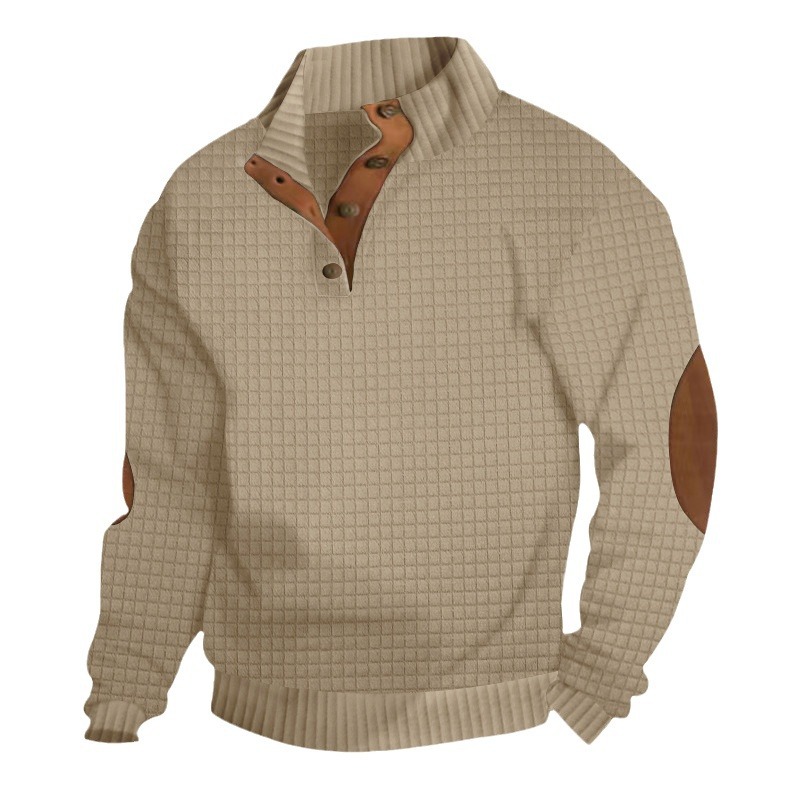 Monochrome Man- Spring And Autumn Fashion European Size High-End Versatile Trendy Men's Casual Stand Collar Long_voghion.com