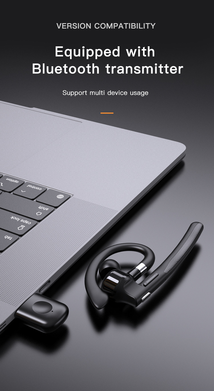 Wireless Bluetooth Hook-on Earphone Business Style With Case_voghion.com