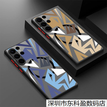 磁吸手机壳适用三星S25几何图形S22 A26个性撞色图案肤感防摔保护