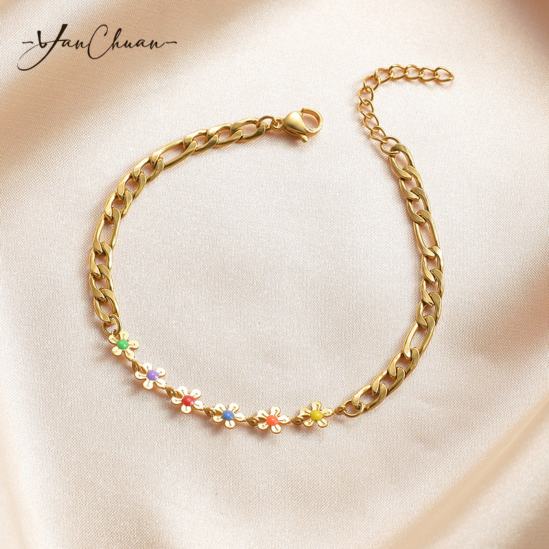 304 Stainless Steel Pendant Material Bracelets Classification Casual Simple Style Moon Heart Shape Flower 304 Stainless Steel Bracelets In Bulk