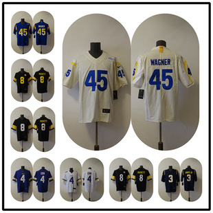 Foreign Trade American Style Rugby Suit Legendary Second Generation Ram Steelers Chief Lightning Dolphin Embroidered Jersey T-shirt Mesh