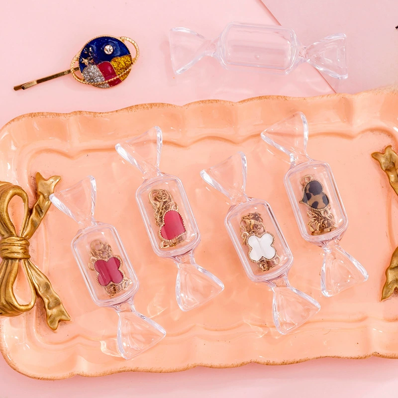 Brand cute geometric transparent small storage box, handheld ring, earrings, storage system, accessory