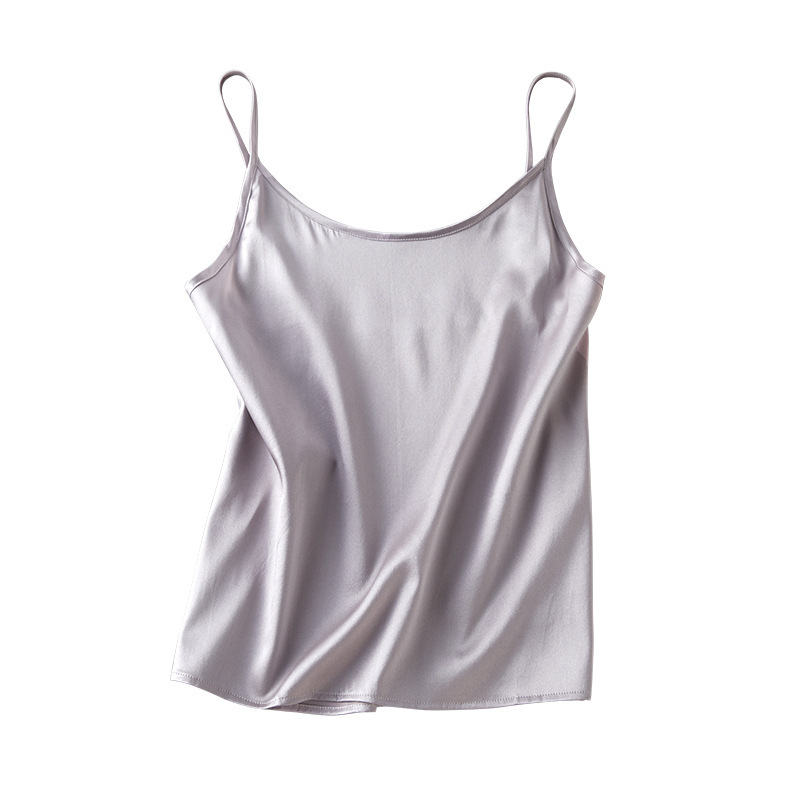 High-grade satin mulberry silk vest women's summer simple light luxury silk base sling light breathable not stuffy