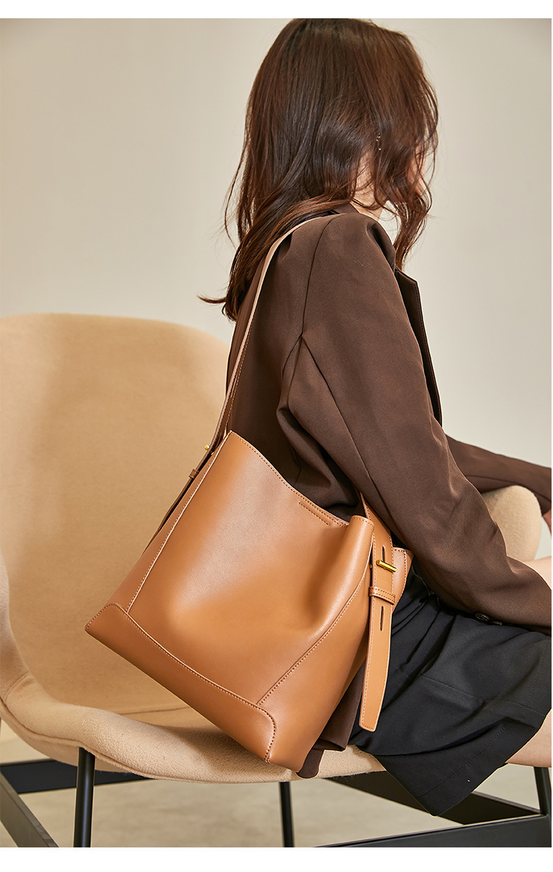 Leren bucket bag dames grote capaciteit schoudertas_voghion.com