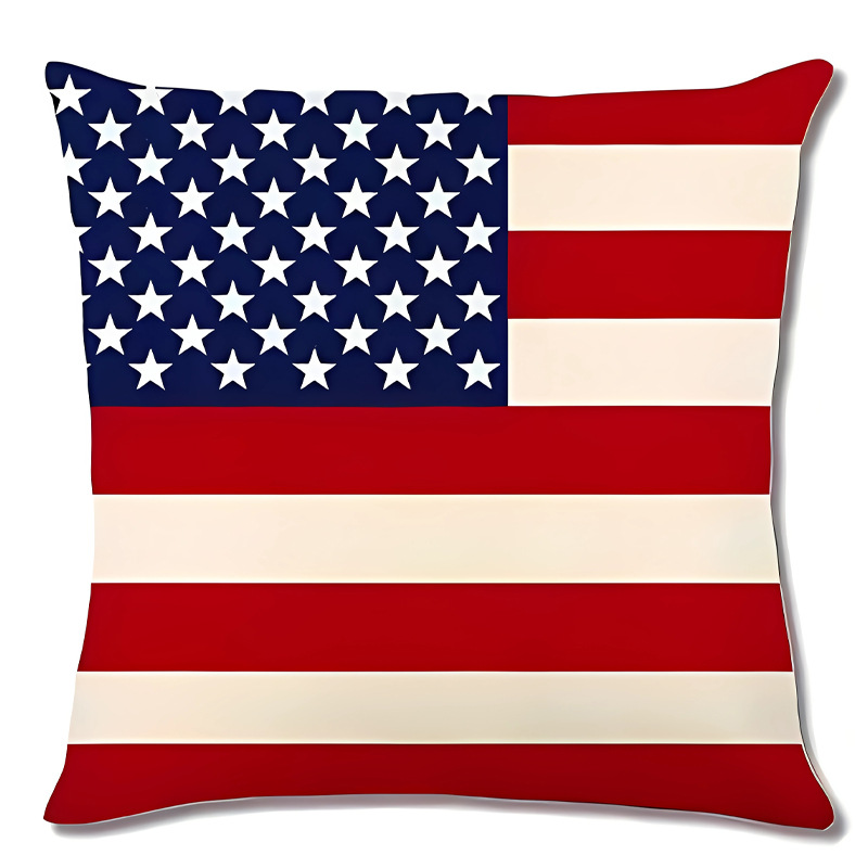 Transfronterizo Día de la Independencia de Amazon impresión lino almohada funda aniversario para celebrar el hogar vestido almohada funda mayorista