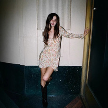 2025小众设计桑蚕丝连衣裙~春夏复古晕染印花茶歇法式长裙女