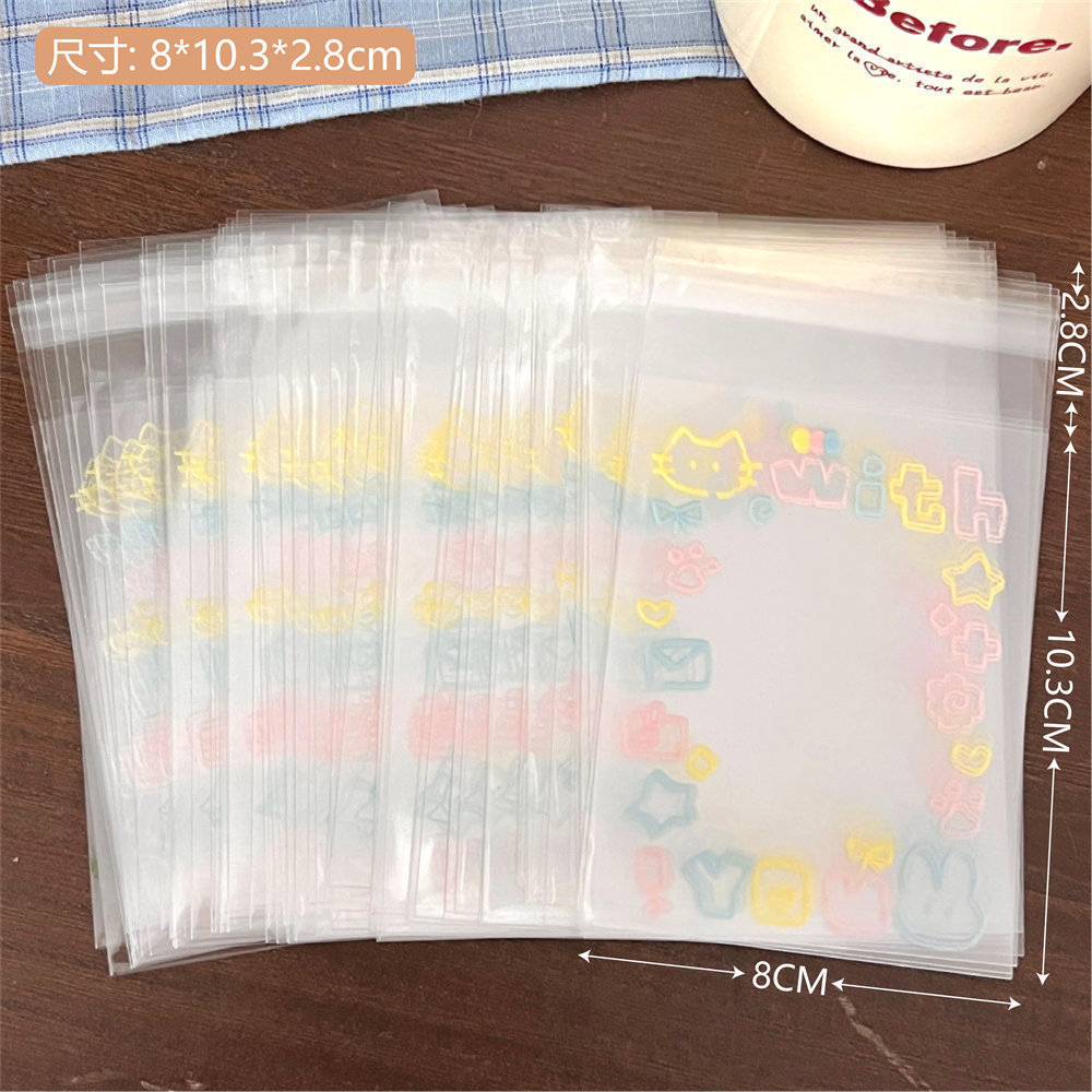 Lindo cachorro de dibujos animados transparente ziplock bolsa coreana simple pequeña tarjeta de almacenamiento cubierta protectora chica Goo tarjeta clasificación bolsa