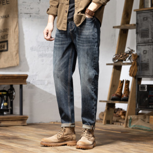 Large Size Men's Autumn New Vintage Jeans Men's Loose Extra Large Size Bull Style O-shaped Skinny Jeans for Men