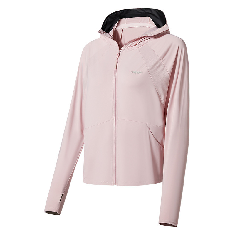 Hielo protector solar hombre ropa de piel mujer verano delgado UPF50 + camiseta de rayos violeta con chaqueta de sombrero