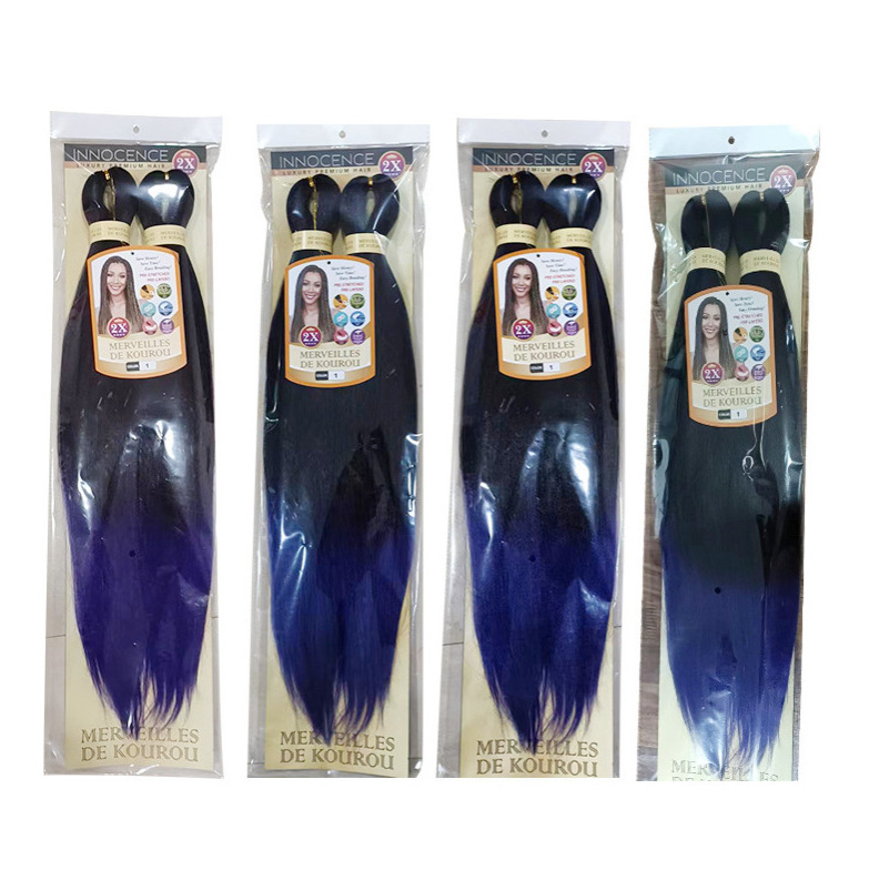 2XEZhair - Peluca de Dos Piezas EZ, Fácil de Trenzar, Fibra de Baja Temperatura, Color Único, Color Degradado, Extensiones de Cabello, Peluca de Rastas