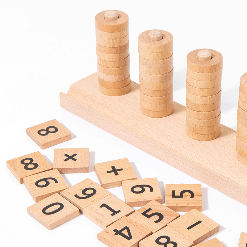 Juego de bloques de construcción de columnas de cálculo digital transfronterizo para niños adición y resta para ejercitar la coordinación mano-cerebro del bebé juguete