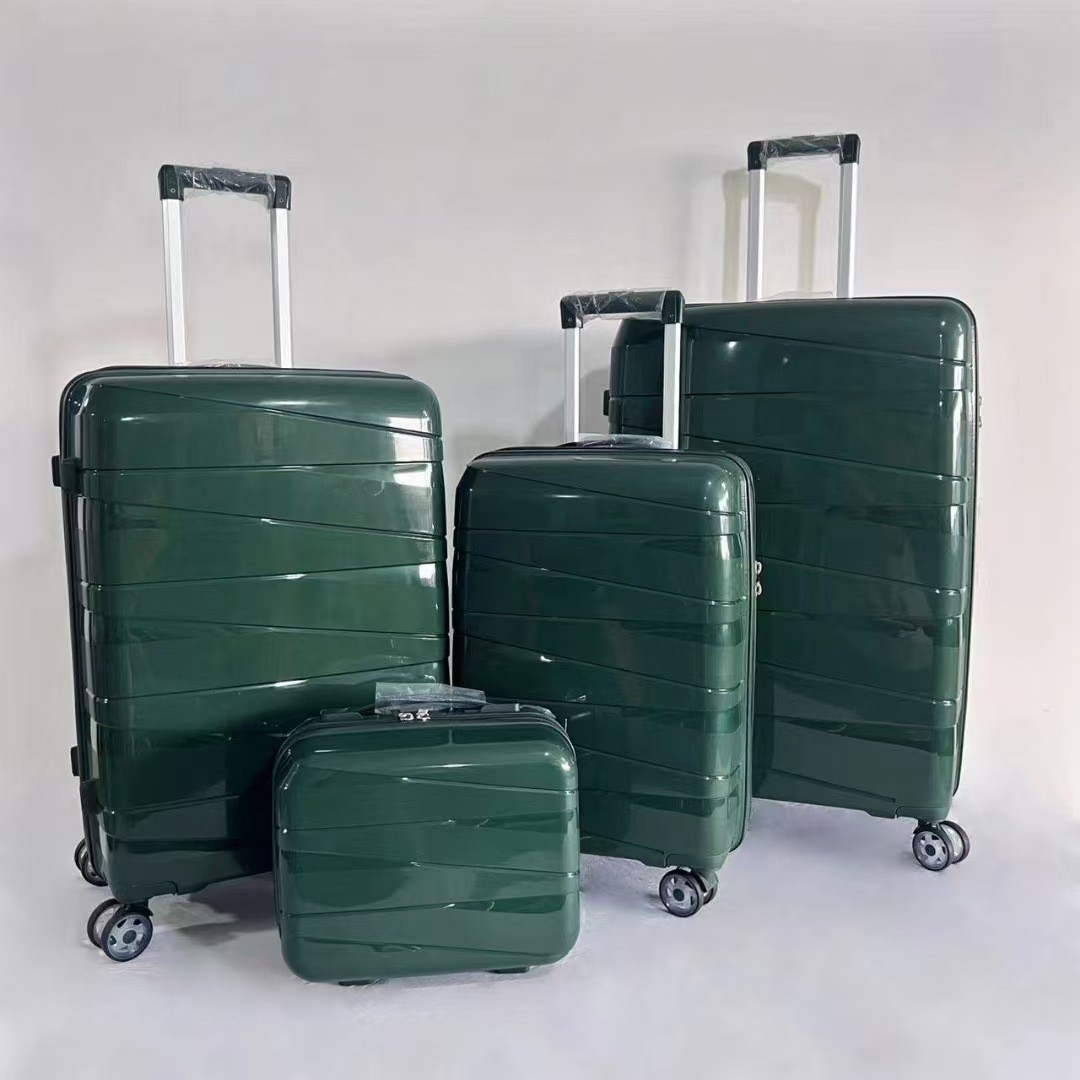 Procesamiento personalizado de comercio exterior trolley case de embarque de rueda universal marca personalizada tres piezas maleta de fábrica