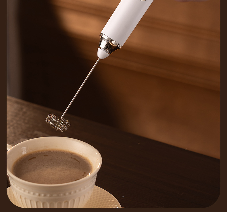 Electric Milk Frother Coffee Frother Household Cream Whipper Handheld Mini Stirring Rod Cordless Egg Beater