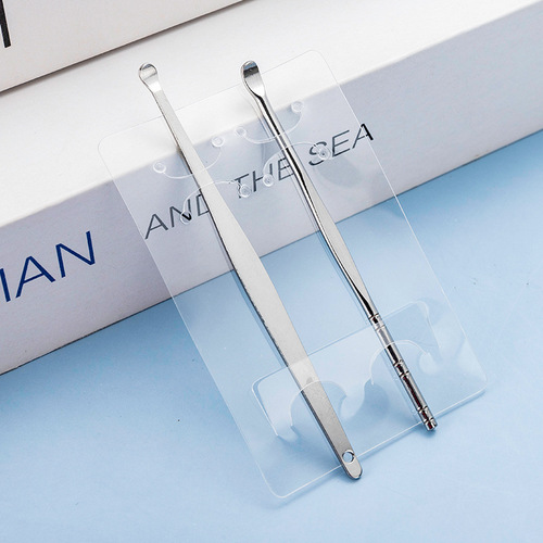 Stainless steel ear scoop, two-piece ear pick and earwax tool set for adults, ear scoop, ear pick, ear pick