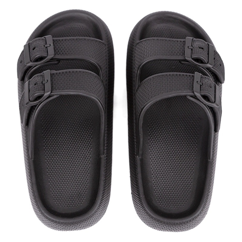 2026 New Thick-Soled Slippers, Wear-Resistant Double Buckle Eva Sandals, Couple's Summer Women's Outdoor and Indoor Slippers with a Soft Cushioning Feel