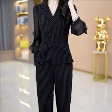 一件代发直播2025春季款时尚洋气法式轻奢减龄气质两件套女装