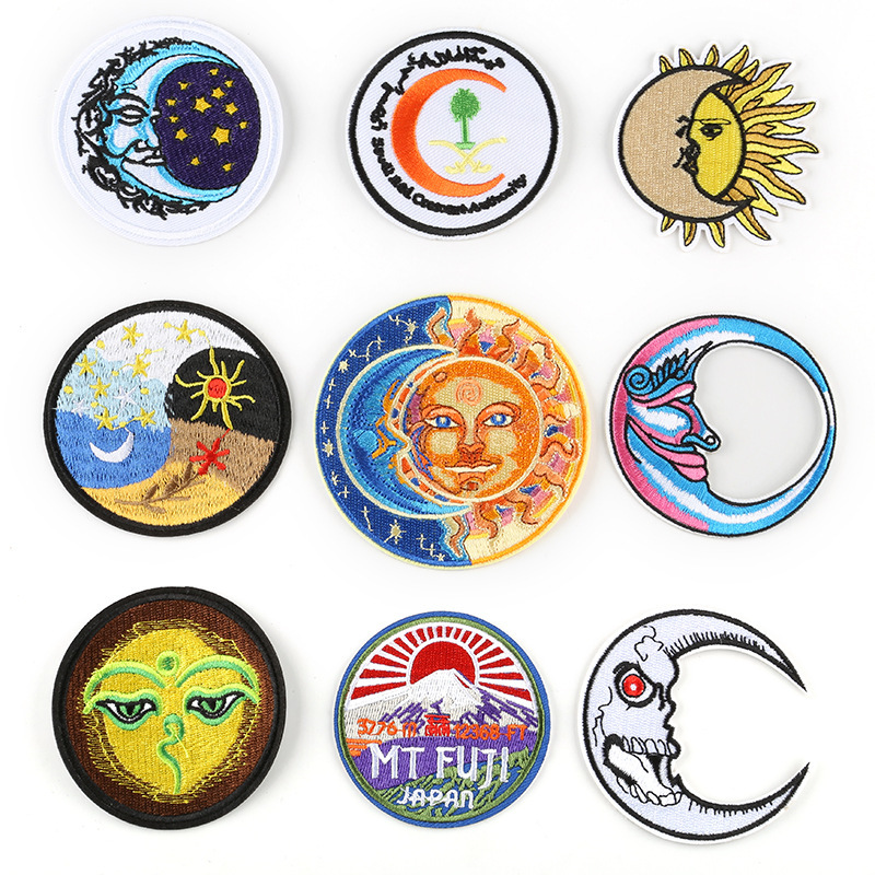 Embroidery Badge Round Badge Clothing Accessories Hat Badge Embroidery Cloth Sticker Patches Cloth Sticker