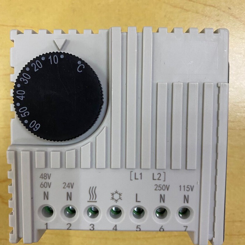 Haofuman Hfmxk-1 Dual Temperature Thermostat, Integrated Temperature Switch for Cabinet Heating and Cooling, Rail-Mounted Haofuman Hfmxk-1 Dual Temperature Thermostat, Integrated Temperature Switch for Cabinet Heating and Cooling, Rail-Mounted