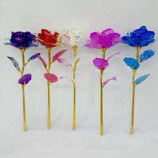 24K Gold Foil Simulated Rose Flower Gift for Mom on Chinese Valentine's Day, Birthday, Christmas Crafts, High Simulation