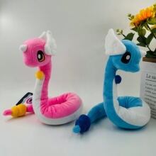 大号68cm哈克龙异色蓝色粉色毛绒公仔带骨架可弯曲造型带吊牌优质