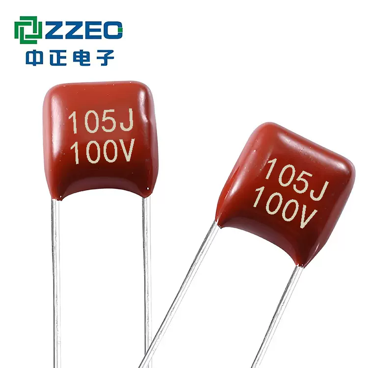 ZZEC厂家直销CL21电容105J100V 1uf P5 金属化聚酯薄膜电路板专用