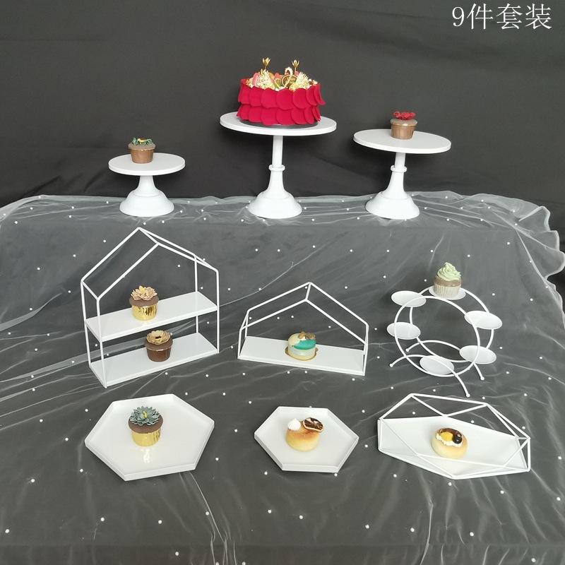 Tabla de postre europea decoración estante de exhibición bandeja de pastel estante de postre estante de té de la tarde estante de bocadillos de boda