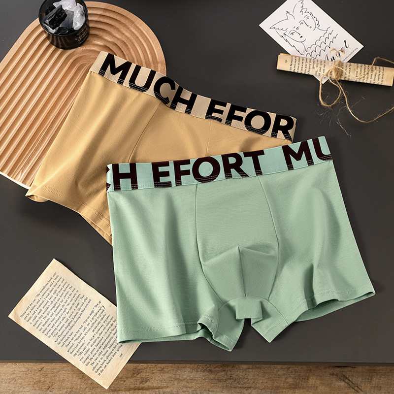 Ropa interior de hombre de algodón puro 7A Bóxer de entrepierna inferior de cordyceps antibacteriano para niños Pantalones bóxer de cintura media cómodos y transpirables para hombres lote