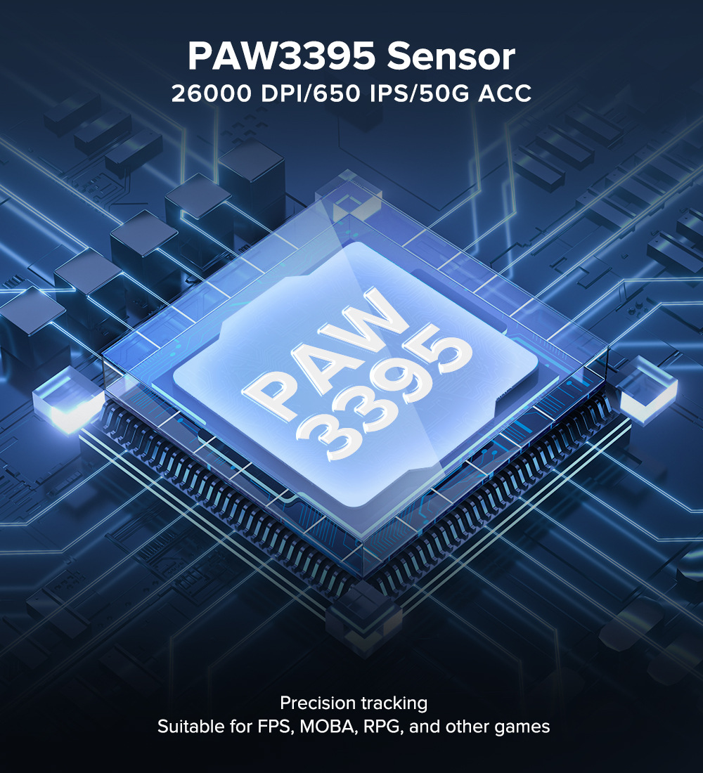 Carefully Selected KYSONA M617 Gaming Mouse Lightweight 8K Return Rate Professional E-sports PAW3395_voghion.com