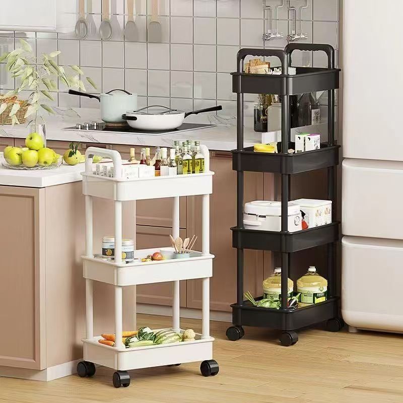 キッチンと寝室用のトロリー収納ラック、床置き型多層スナックラック、家庭用取り外し可能なベビー用品収納ラック|undefined