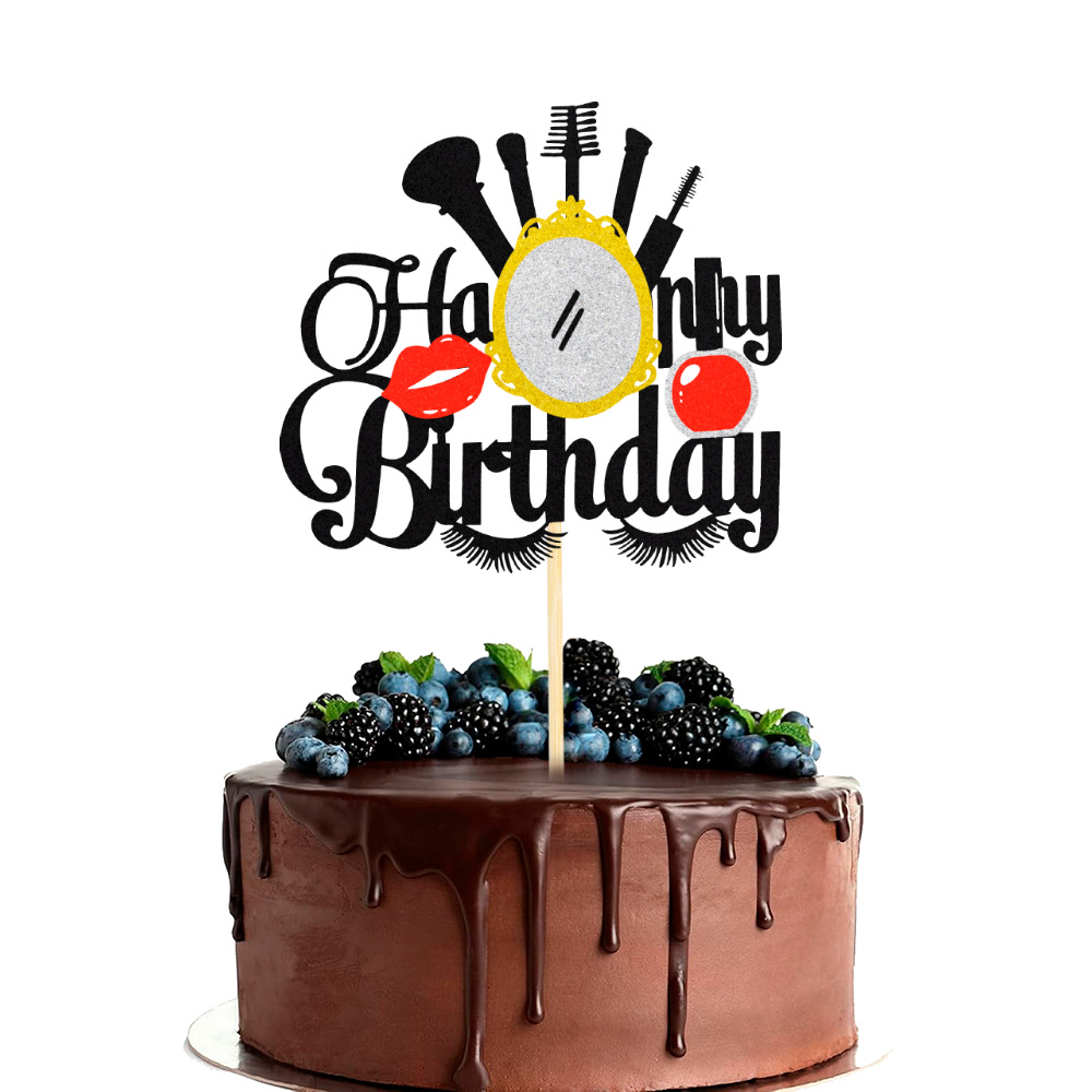 화장 거울, 속눈썹, 립스틱, 생일 장면 장식 플러그인, 케이크 테마 베이킹 플러그인