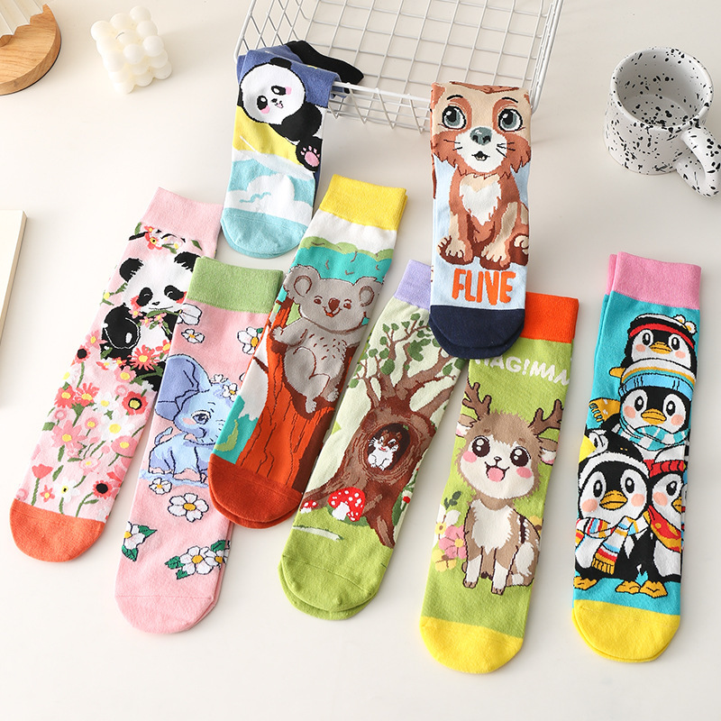 New Style Socks for Women in Autumn and Winter, Sweat-Absorbent, Anti-Odor, Pure Cotton Mid-Calf Women's Socks, Breathable Cartoon Ladies' Socks, Cotton Socks Wholesale New Style Socks for Women in Autumn and Winter, Sweat-Absorbent, Anti-Odor, Pure Cotton Mid-Calf Women's Socks, Breathable Cartoon Ladies' Socks, Cotton Socks Wholesale
