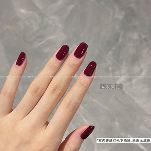 Huasi Butterfly-Berry Red Solid Color Gel 10ml Nail Polish Glue Nail Phototherapy Glue Nail Solid Color Nail Polish Glue