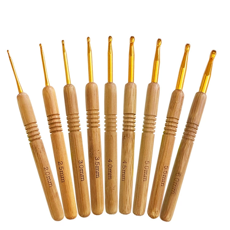 Новый продукт изобретательность ручной работы Инструменты для вязания своими руками крючок для свитера бамбуковая ручка Нескользящая алюминиевая головка крючком