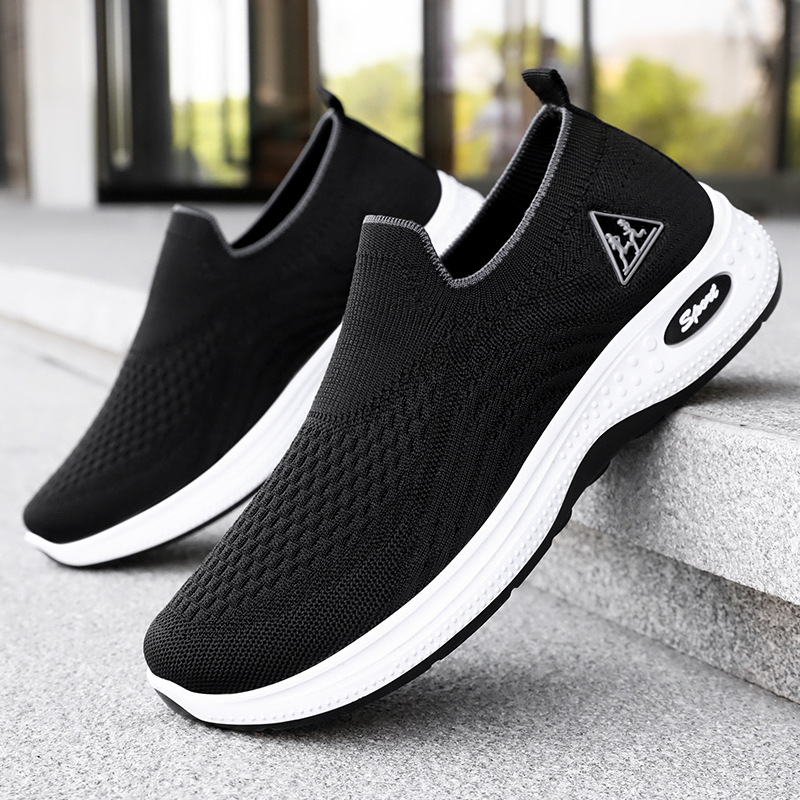 Zapatos de hombre, modelos de pareja de verano, zapatos casuales de corte bajo, versión coreana de zapatos con colchón de aire tejido volador, tendencia de moda, zapatos de plataforma, zapatos deportivos para hombres