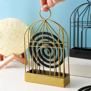 Creative Mosquito Coil Holder for Hanging Sandalwood Mosquito Coil Burner, Outdoor Metal Tray, Ash Catcher, Birdcage Mosquito Coil Stand
