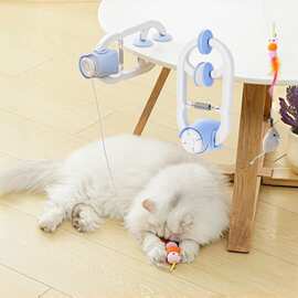 电动羽毛逗猫棒自动升降调猫器飞绳诱猫智能逗猫玩具猫咪自嗨解闷