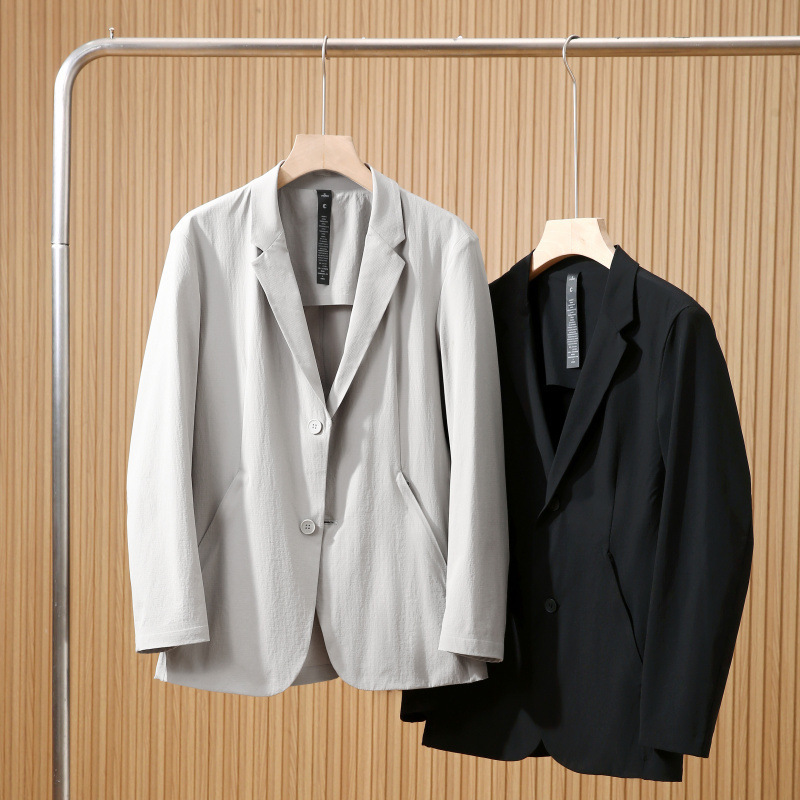 Lightweight Men's Casual Suit with Fully Taped Seams, Breathable and Stretchy Sun-Protective Blazer, Thin Summer Style