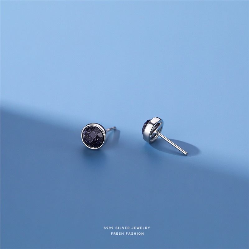 Boucles d'oreilles rondes en argent sterling s999 mixte_voghion.com