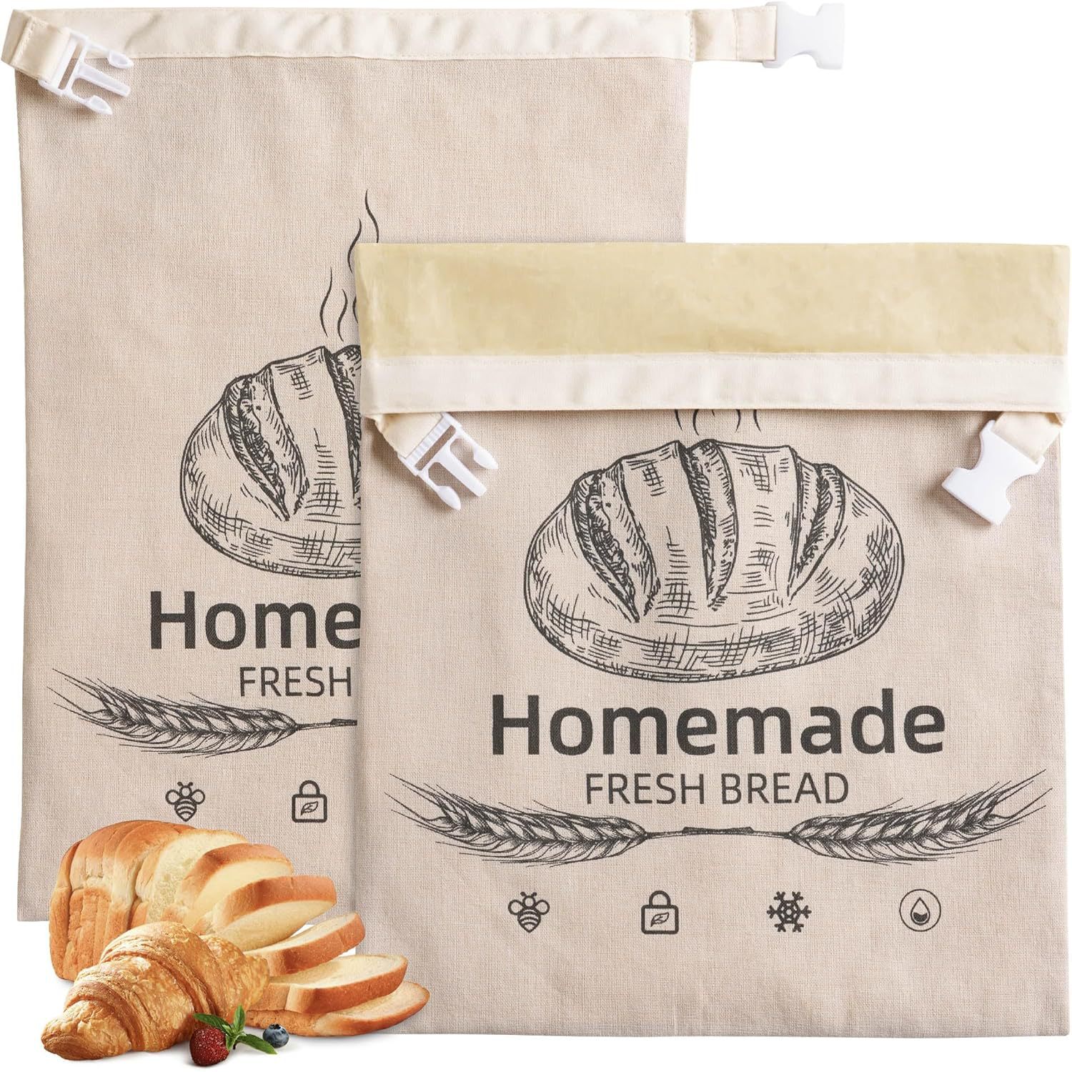 Nuevos productos transfronterizos reutilizables de cera de abeja de hebilla bolsas de pan para revestimiento de cera de abeja natural bolsas de algodón bolsa de alimentos image 10